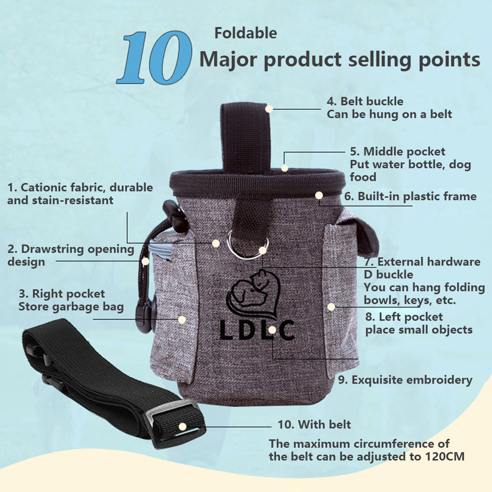 LDLC QS-001 Tréninková taška pro domácí mazlíčky Outdoorová multifunkční taška na svačinku pro psy Vak na pamlsky pro psy Tréninkové potřeby LDLC QS-001 Tréninková taška pro domácí mazlíčky Outdoorová multifunkční taška na svačinku pro psy Vak na pamlsky pro psy Tréninkové potřeby